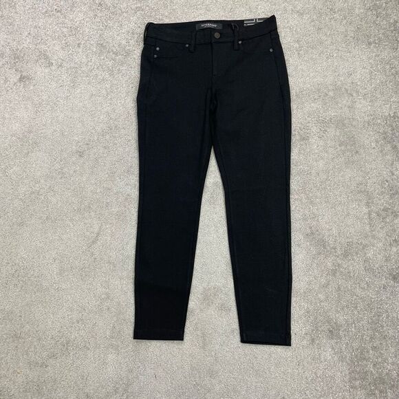 NWT Liverpool Womens Zip Fly Skinny Cropped Ankle Trouser Pants Black Size 4/27 - Picture 1 of 12